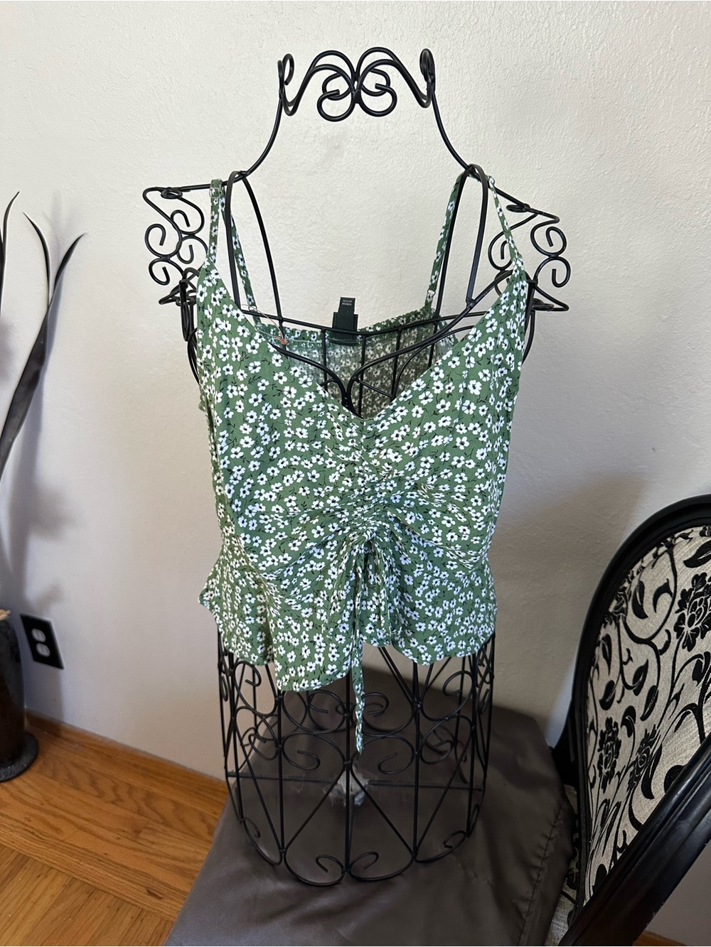 wild fable Green Floral Cinch-Front Cami